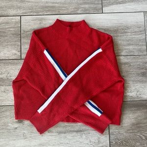 Red Cropped Turtleneck